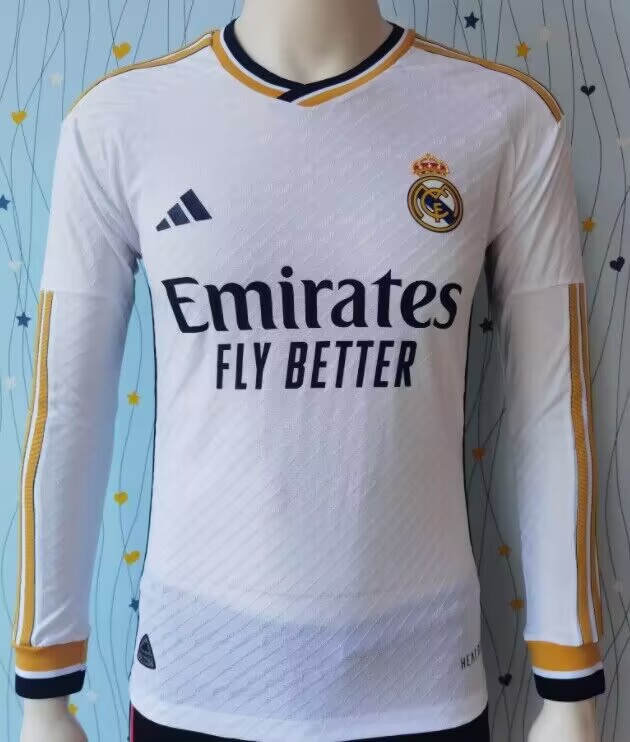 AAA Quality Real Madrid 23/24 Home Long Soccer Jersey(Player)